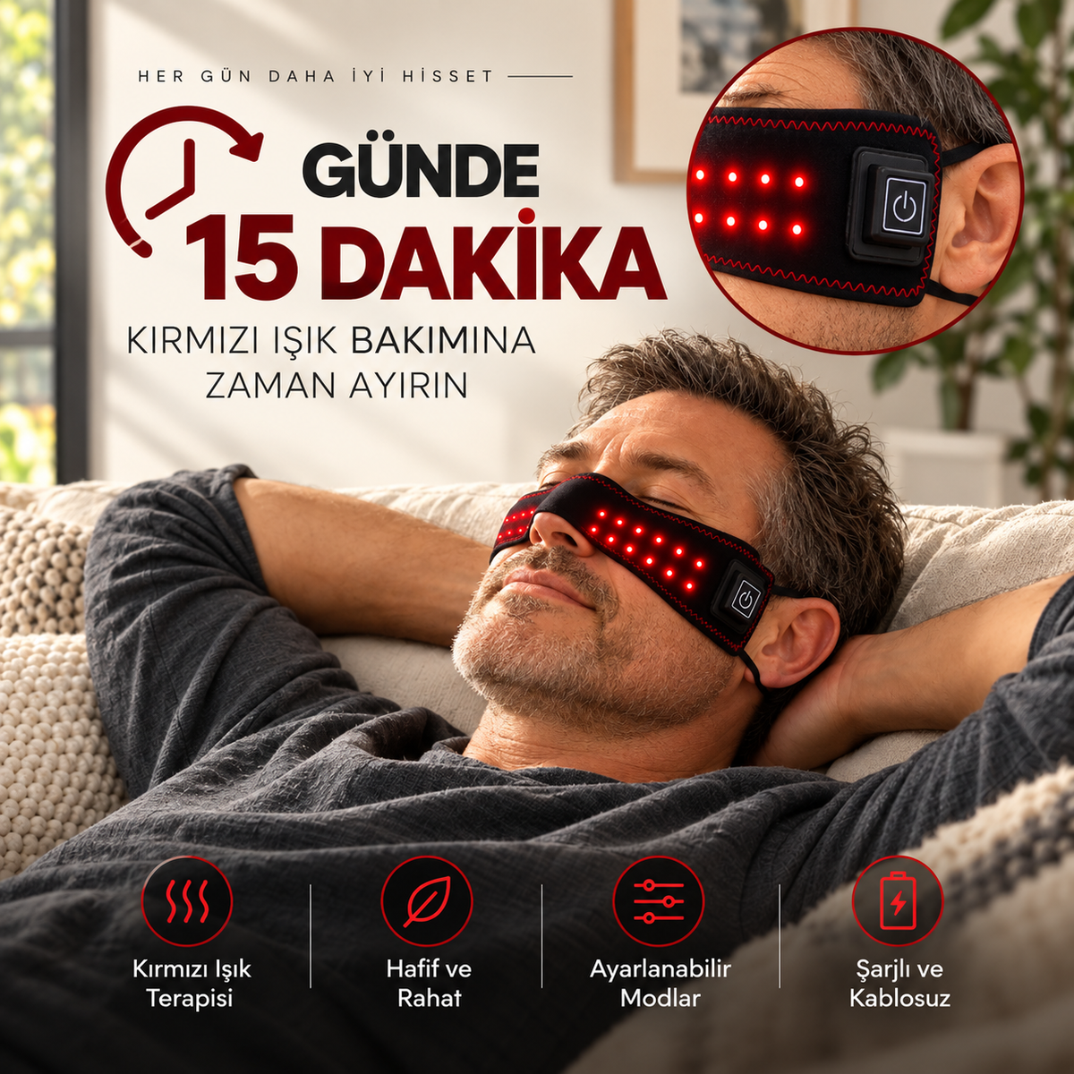 Sinuzia Kırmızı Işıklı Nazal Bant
