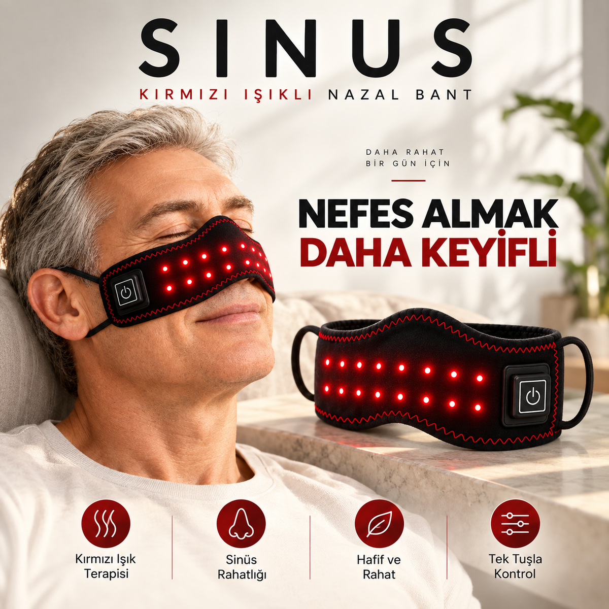 Sinuzia Kırmızı Işıklı Nazal Bant